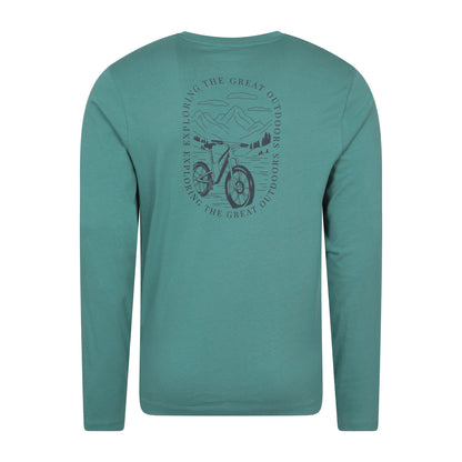 Green - Back - Mountain Warehouse Mens Bike Long-Sleeved T-Shirt
