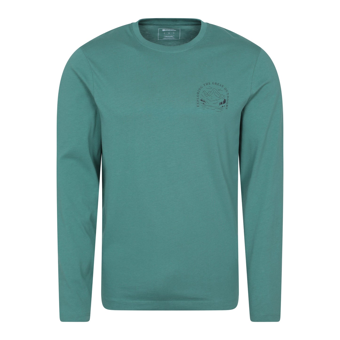 Green - Front - Mountain Warehouse Mens Bike Long-Sleeved T-Shirt