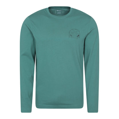 Green - Front - Mountain Warehouse Mens Bike Long-Sleeved T-Shirt