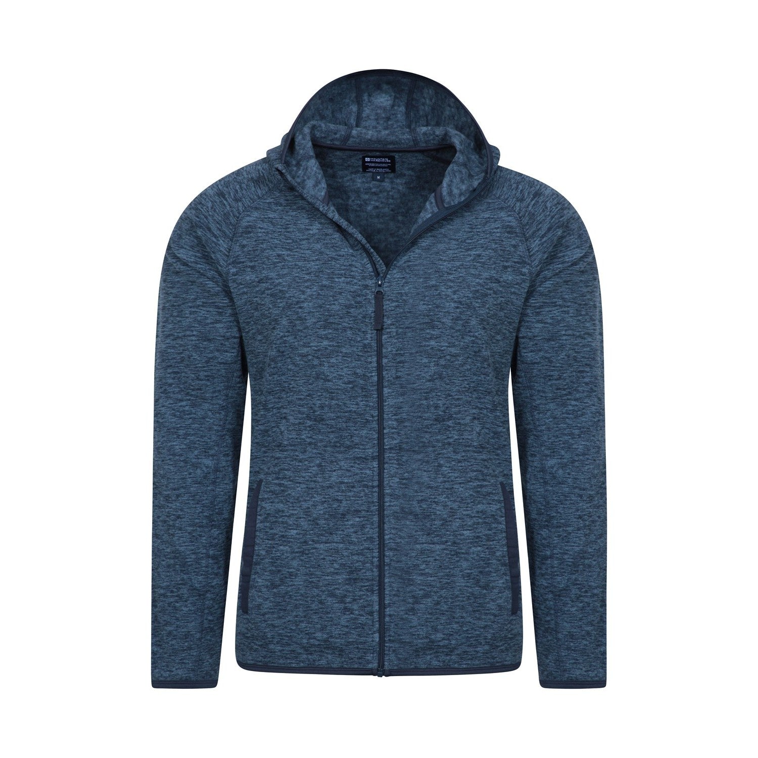 Blue - Pack Shot - Mountain Warehouse Mens Snowdon II Full Zip Hoodie