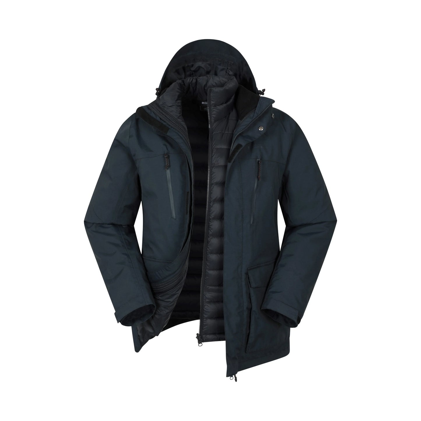 Navy - Front - Mountain Warehouse Mens Correspondent II 3 in 1 Down Jacket