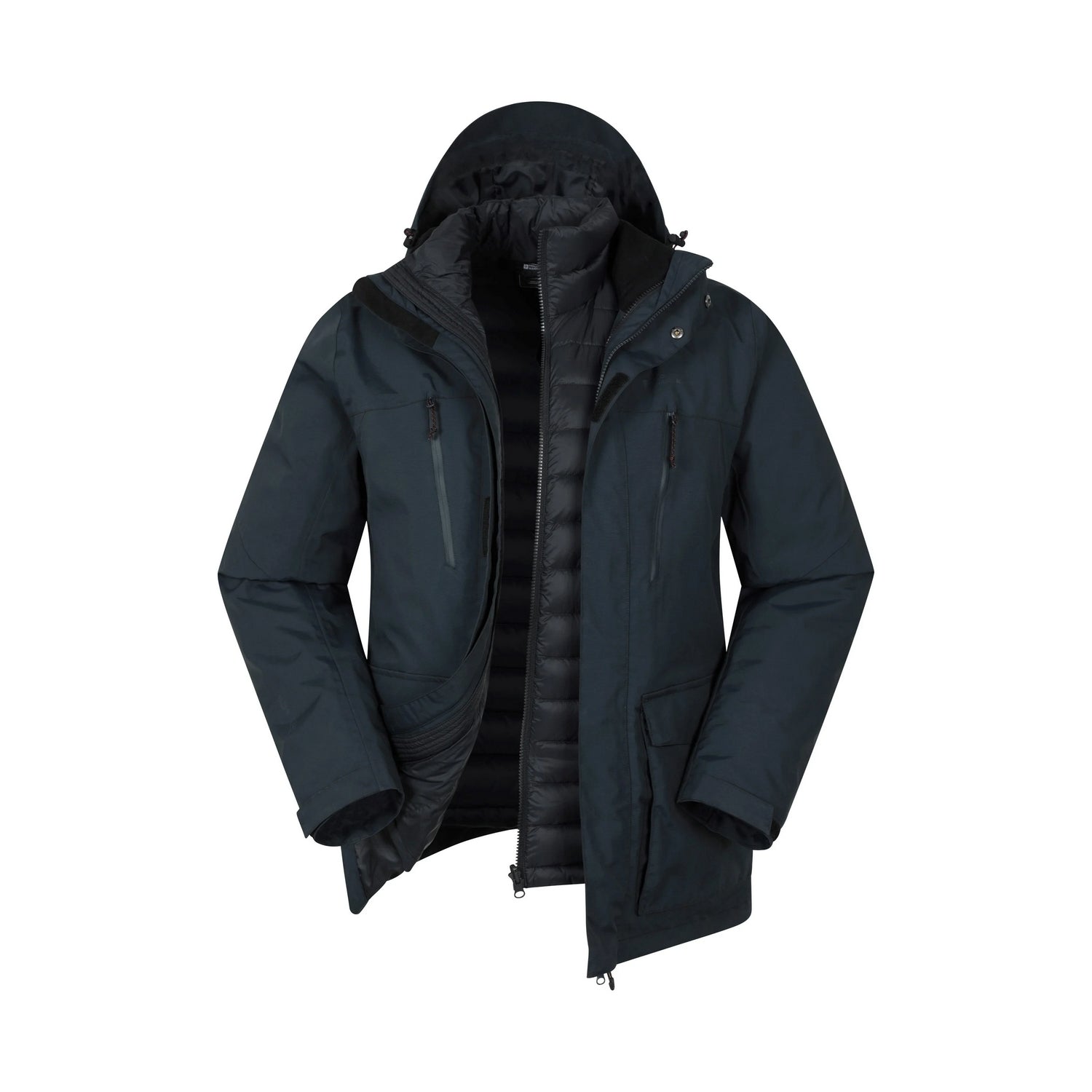 Navy - Front - Mountain Warehouse Mens Correspondent II 3 in 1 Down Jacket