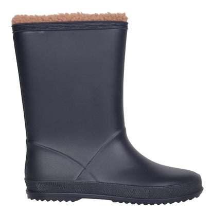 Navy - Side - Mountain Warehouse Childrens-Kids Snow Lined Wellington Boots