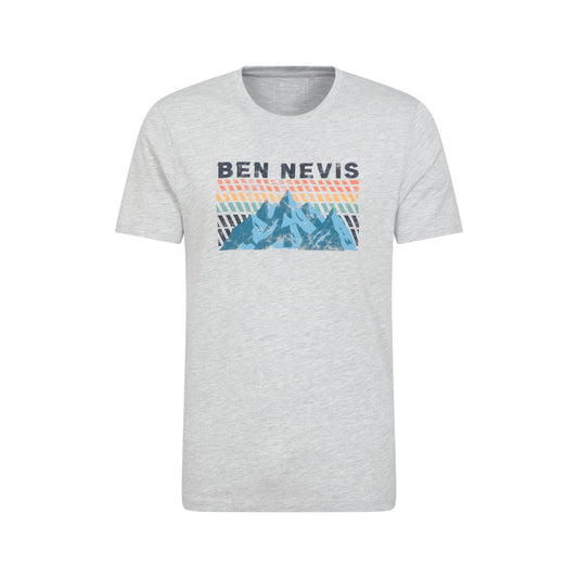 Light Grey - Front - Mountain Warehouse Mens Ben Nevis Graphic T-Shirt