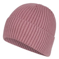 Pink - Side - Mountain Warehouse Womens-Ladies IsoTherm Ribbed Faux Fur Lined Beanie
