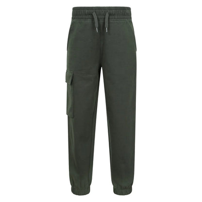 Khaki Green - Front - Mountain Warehouse Childrens-Kids Avery Brushed Back Jogging Bottoms