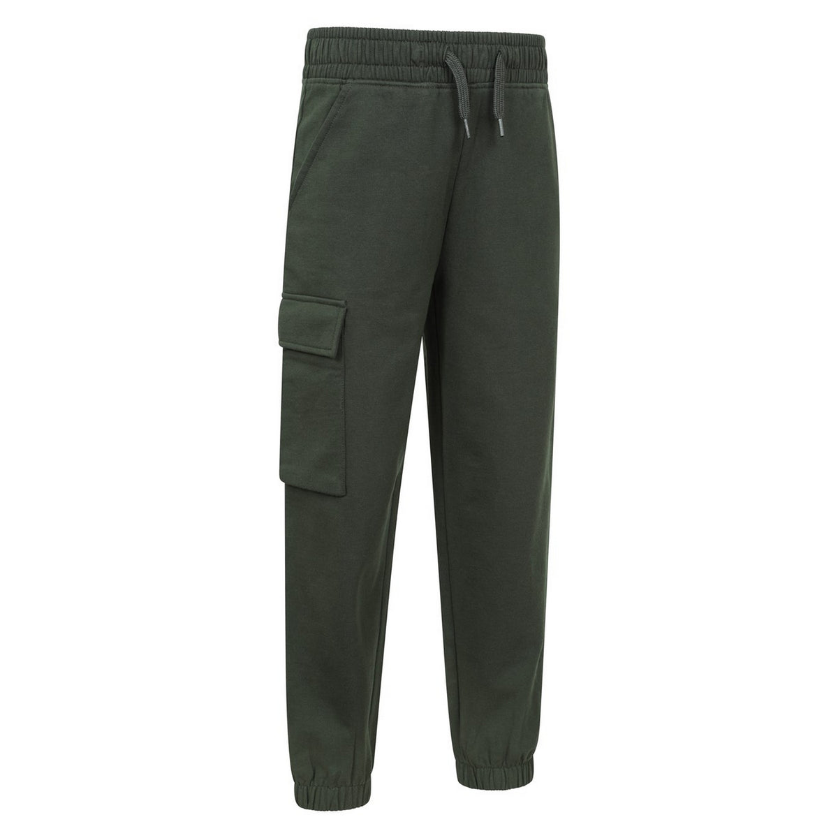 Khaki Green - Side - Mountain Warehouse Childrens-Kids Avery Brushed Back Jogging Bottoms