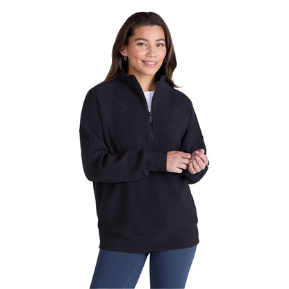 Black - Side - Animal Womens-Ladies Ottoman Half Zip Jumper