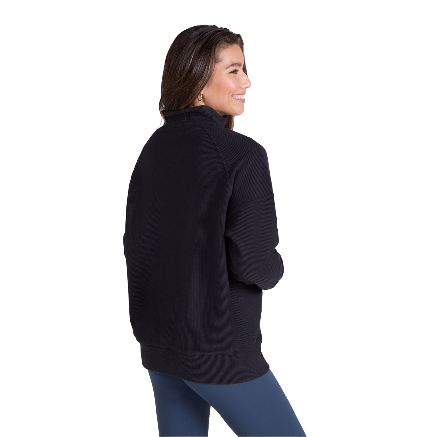 Black - Lifestyle - Animal Womens-Ladies Ottoman Half Zip Jumper