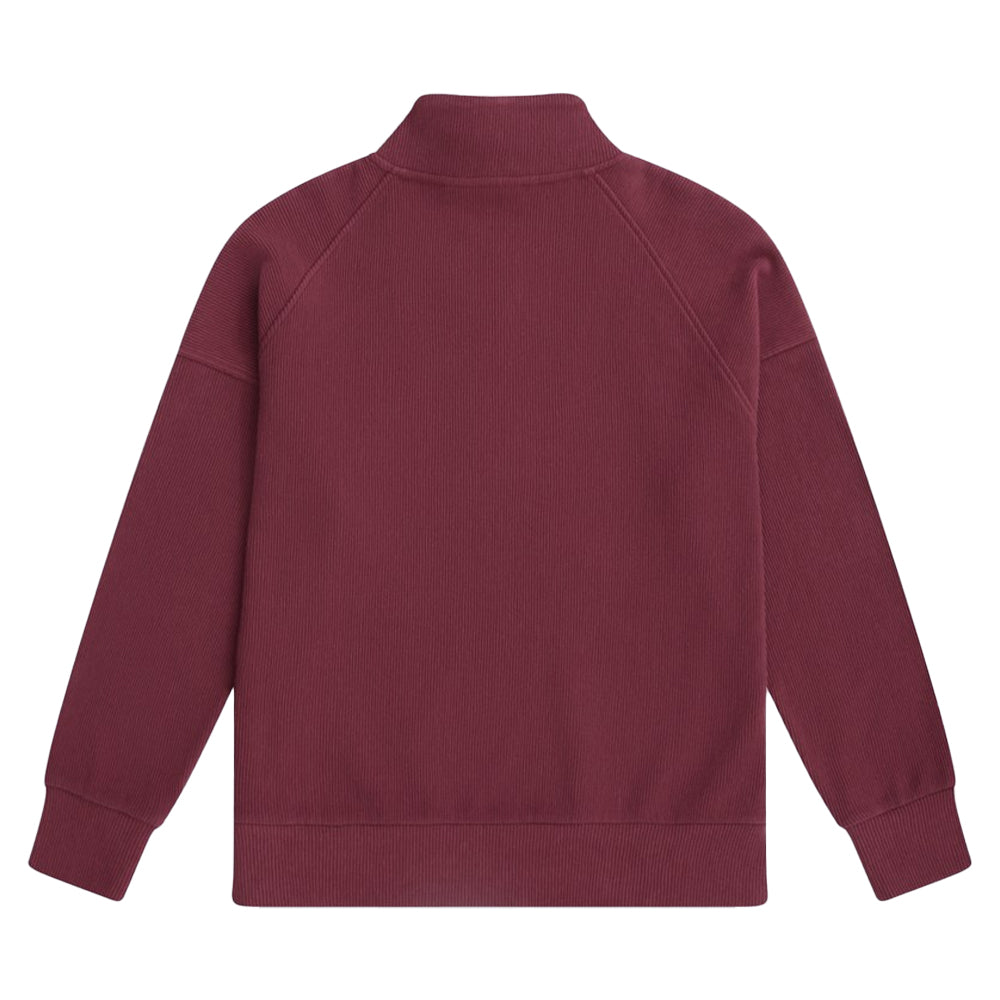 Burgundy - Back - Animal Womens-Ladies Ottoman Half Zip Jumper