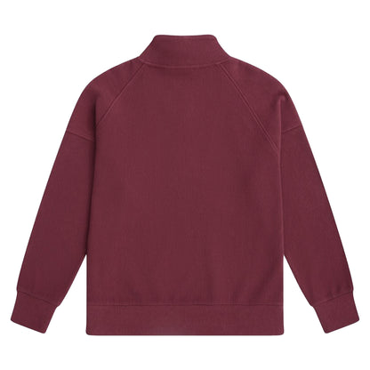 Burgundy - Back - Animal Womens-Ladies Ottoman Half Zip Jumper