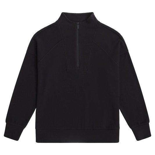 Black - Front - Animal Womens-Ladies Ottoman Half Zip Jumper