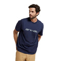 Navy - Side - Animal Mens Leon Organic Relaxed Fit T-Shirt