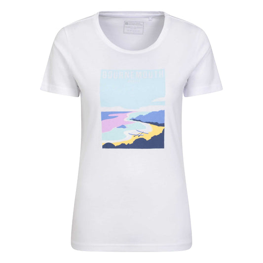 White - Front - Mountain Warehouse Womens-Ladies Bournemouth Scenery T-Shirt