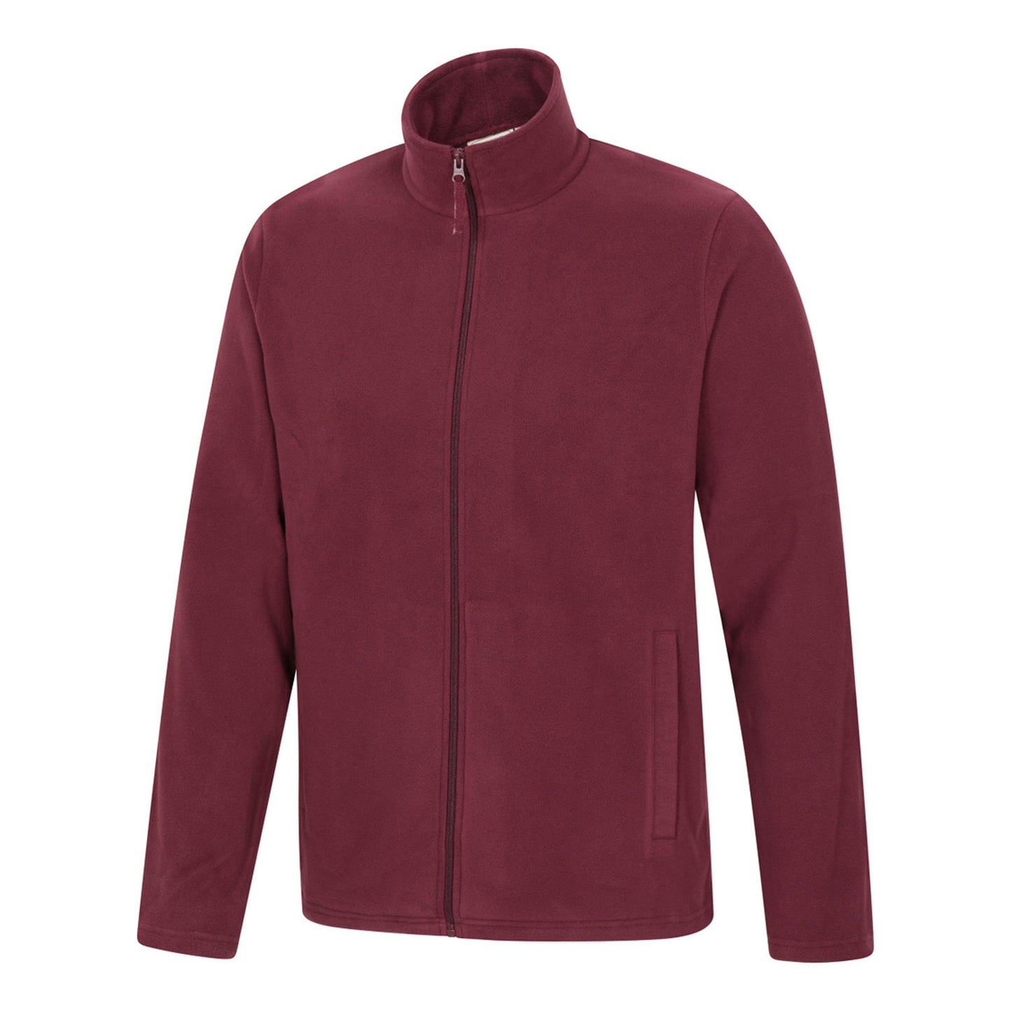 Dark Burgundy - Side - Mountain Warehouse Mens Raso Full Zip Fleece Top