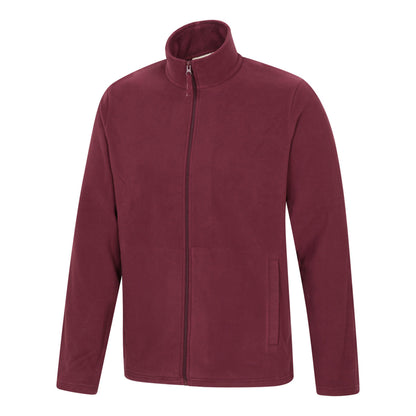Dark Burgundy - Side - Mountain Warehouse Mens Raso Full Zip Fleece Top