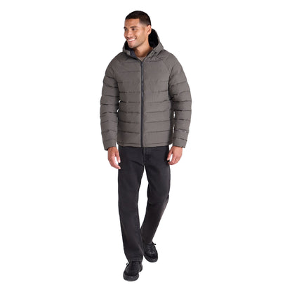 Khaki Green - Pack Shot - Animal Mens Light Cloud Cosi Hooded Marl Padded Jacket