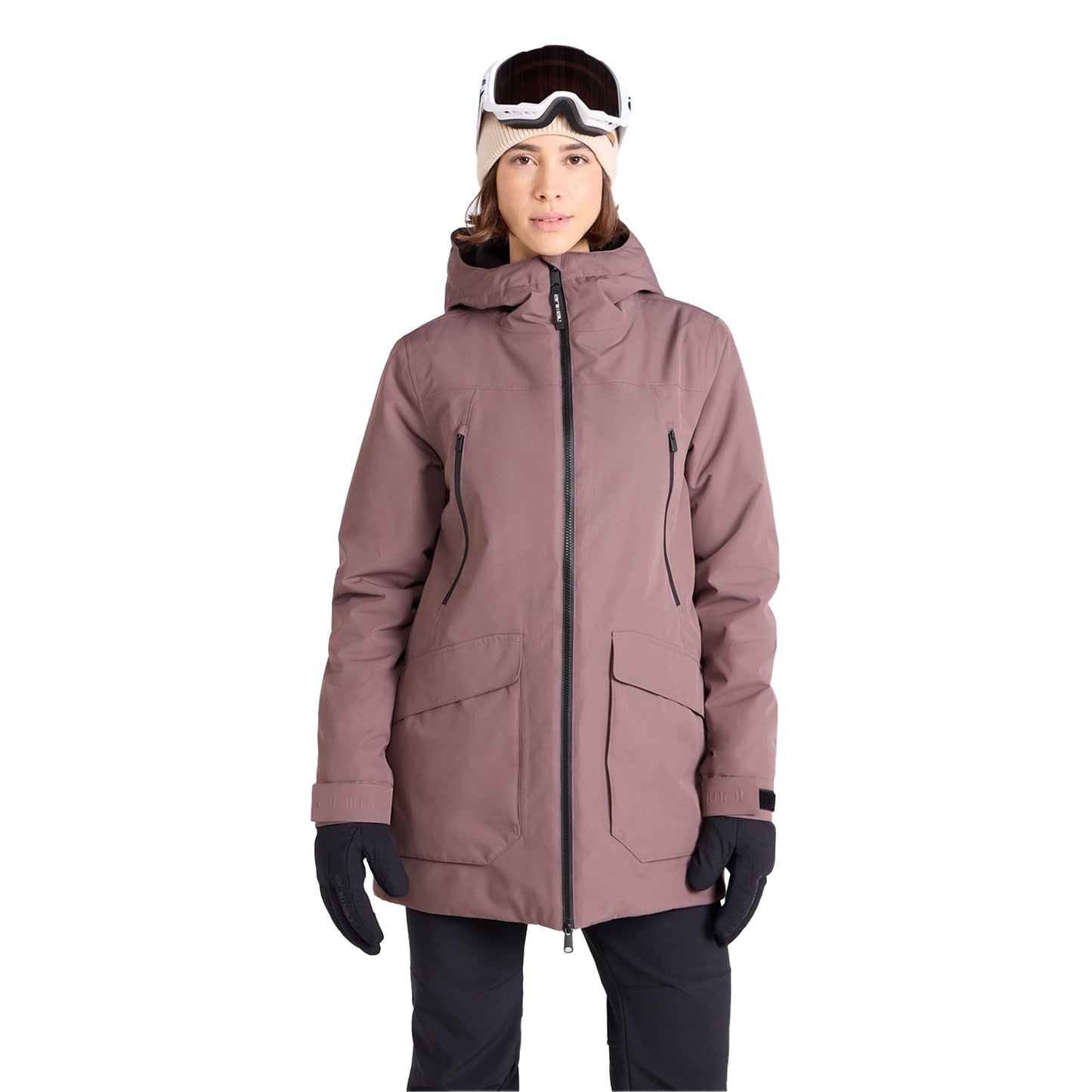 Brown - Side - Animal Womens-Ladies Echo Waterproof Ski Jacket
