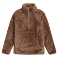 Tan - Front - Animal Womens-Ladies Teddy Fleece Half Zip Jacket