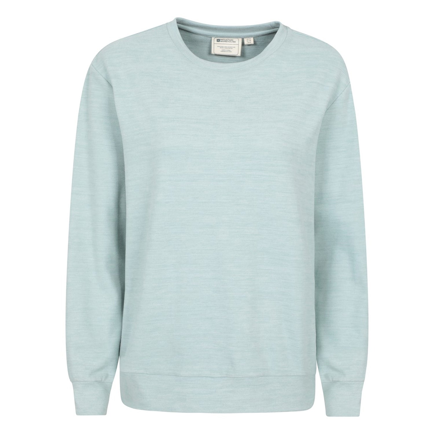 Pale Green - Front - Mountain Warehouse Womens-Ladies Strath Melange Supersoft Sweatshirt