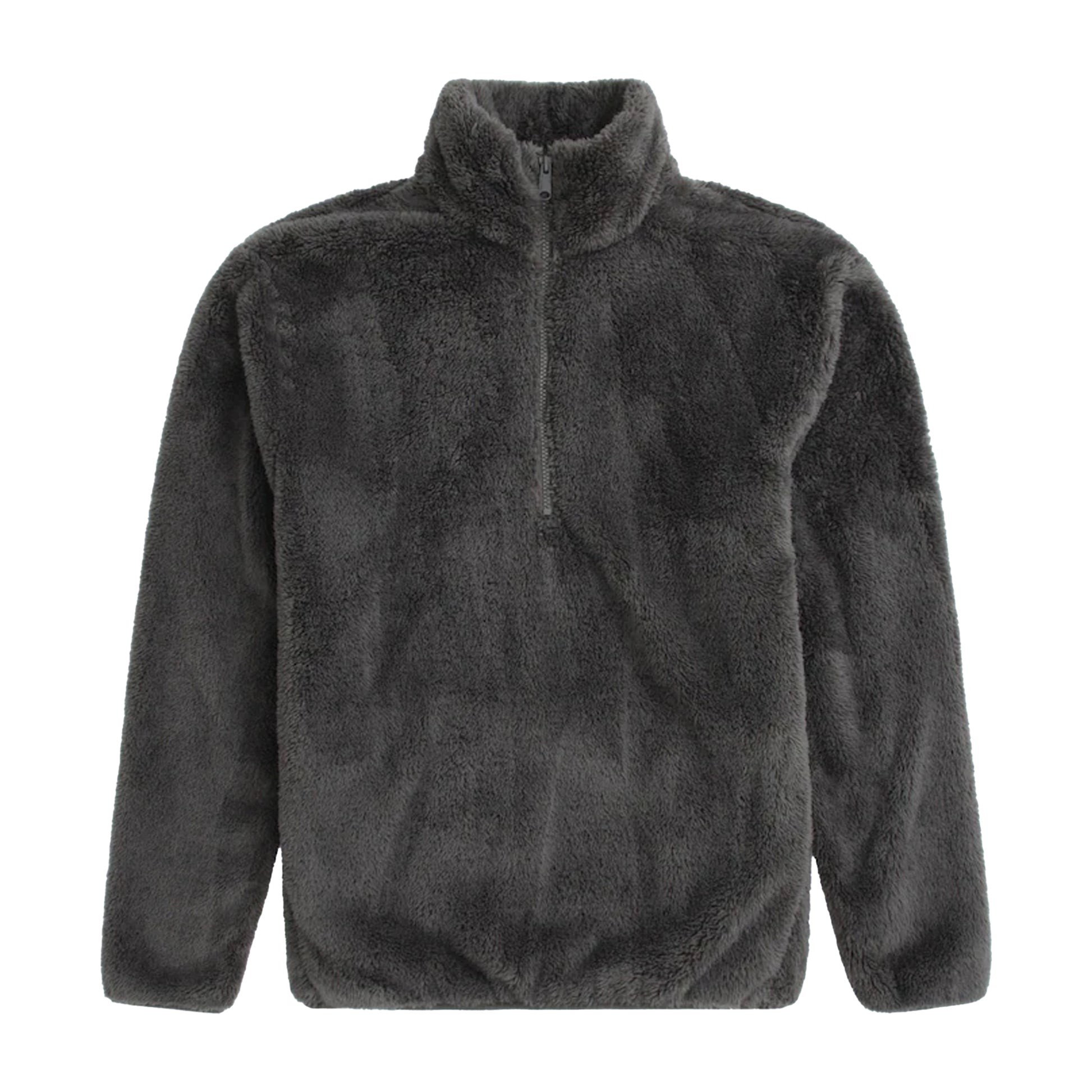 Khaki - Front - Animal Mens Teddy Fleece Half Zip Jacket