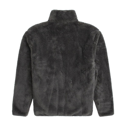 Khaki - Back - Animal Mens Teddy Fleece Half Zip Jacket