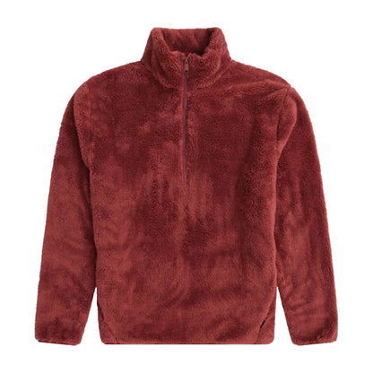 Red - Front - Animal Mens Teddy Fleece Half Zip Jacket