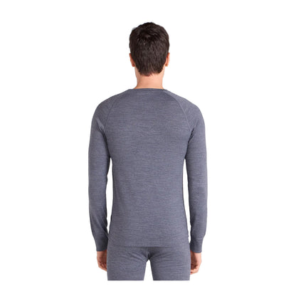 Grey - Back - Animal Mens Merino Wool Base Layer Top