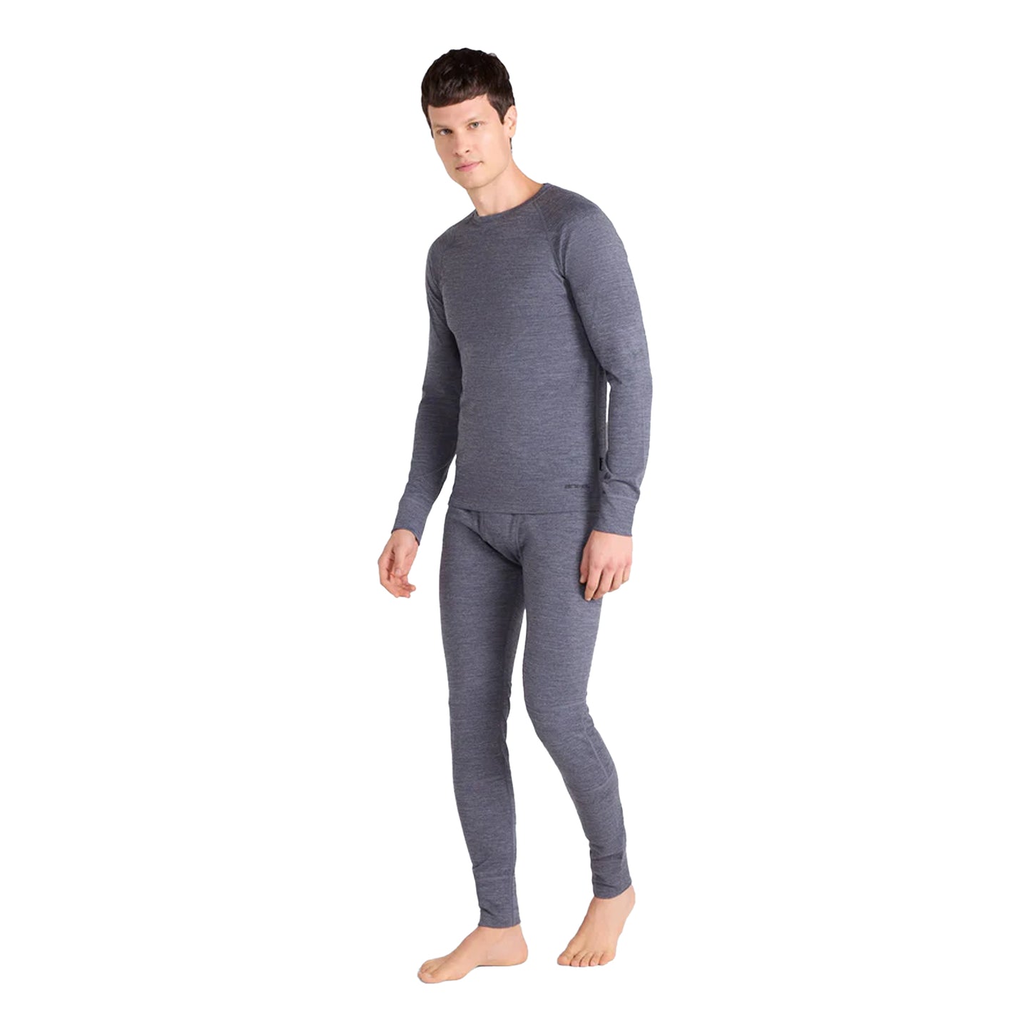 Grey - Side - Animal Mens Merino Wool Base Layer Top