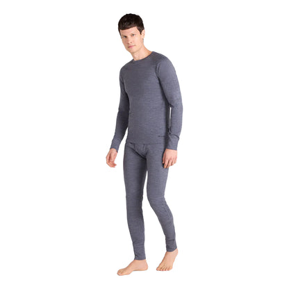 Grey - Side - Animal Mens Merino Wool Base Layer Top