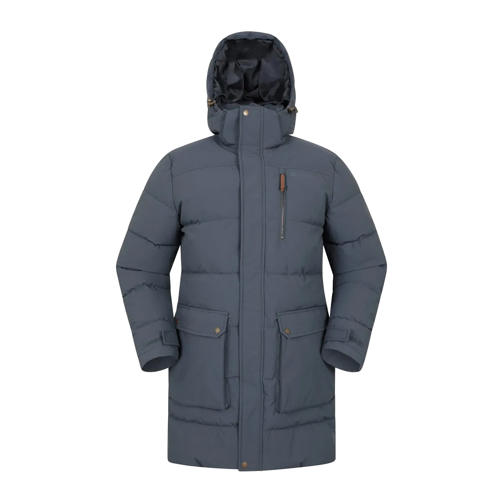 Navy - Front - Mountain Warehouse Mens Digby Long Padded Parka