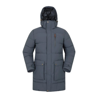 Navy - Front - Mountain Warehouse Mens Digby Long Padded Parka