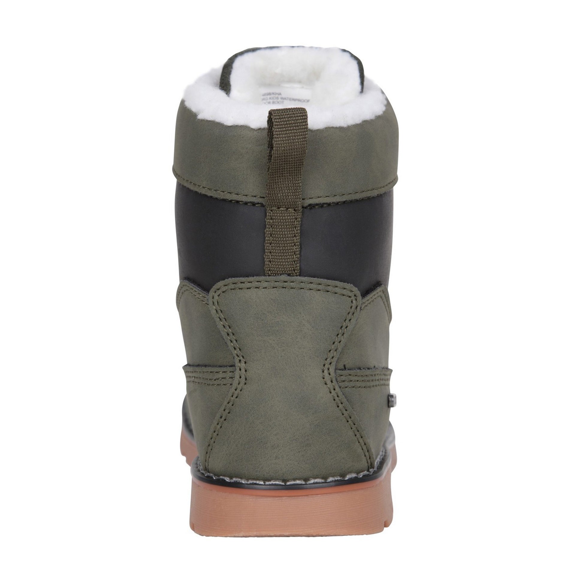 Khaki Green - Back - Mountain Warehouse Childrens-Kids Chestnut Borg Waterproof Casual Boots