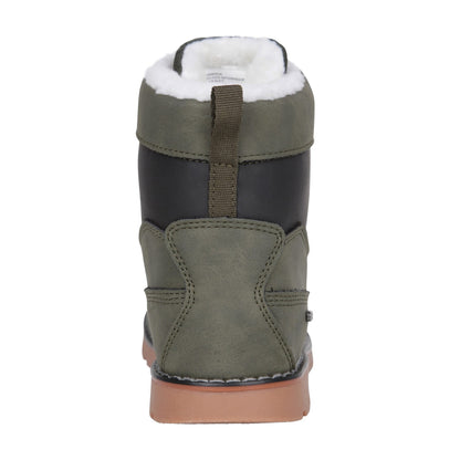 Khaki Green - Back - Mountain Warehouse Childrens-Kids Chestnut Borg Waterproof Casual Boots