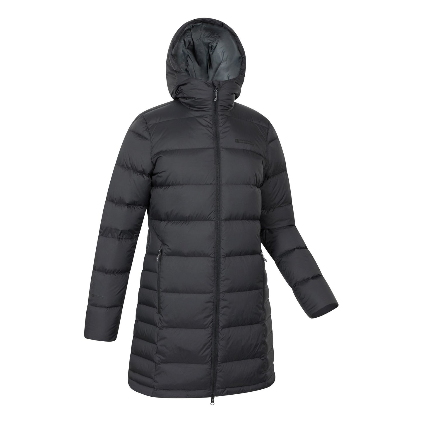 Black - Side - Mountain Warehouse Womens-Ladies Stratus Extreme Packable Long Down Jacket