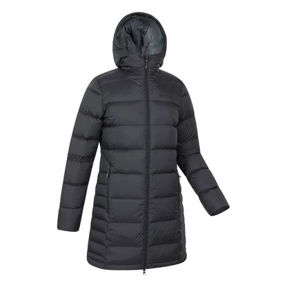 Black - Side - Mountain Warehouse Womens-Ladies Stratus Extreme Packable Long Down Jacket