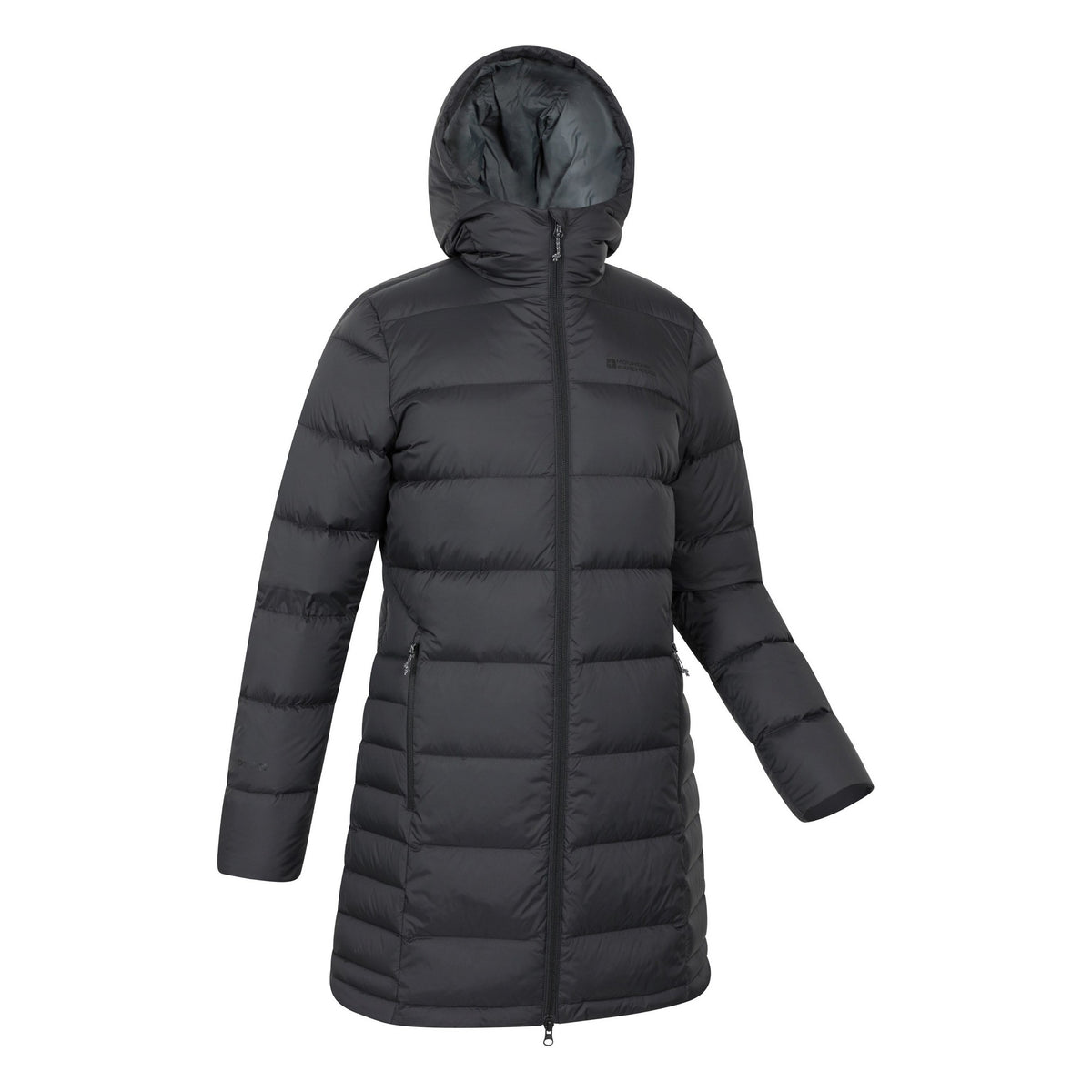 Black - Side - Mountain Warehouse Womens-Ladies Stratus Extreme Packable Long Down Jacket