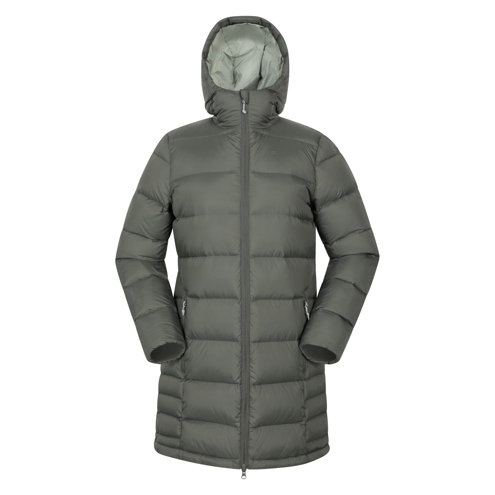 Khaki Green - Front - Mountain Warehouse Womens-Ladies Stratus Extreme Packable Long Down Jacket