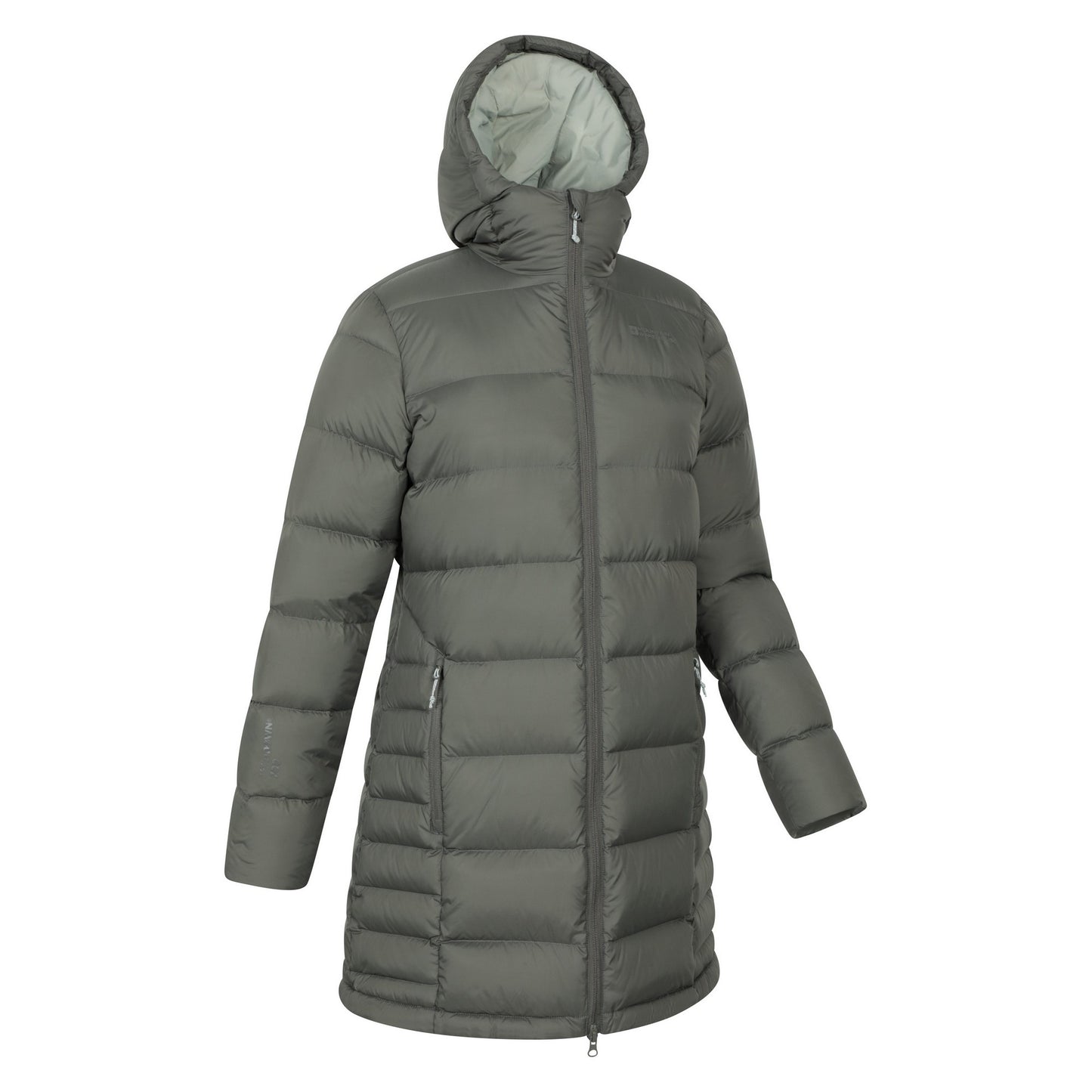 Khaki Green - Side - Mountain Warehouse Womens-Ladies Stratus Extreme Packable Long Down Jacket