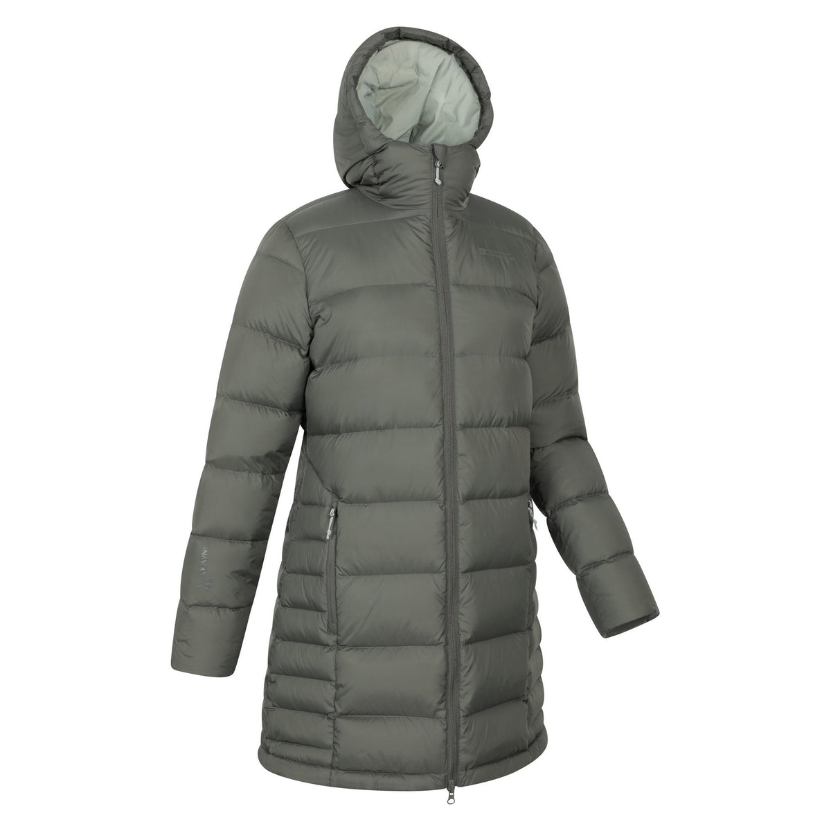 Khaki Green - Side - Mountain Warehouse Womens-Ladies Stratus Extreme Packable Long Down Jacket