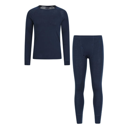 Navy - Front - Mountain Warehouse Mens Merino Blend Base Layer Set