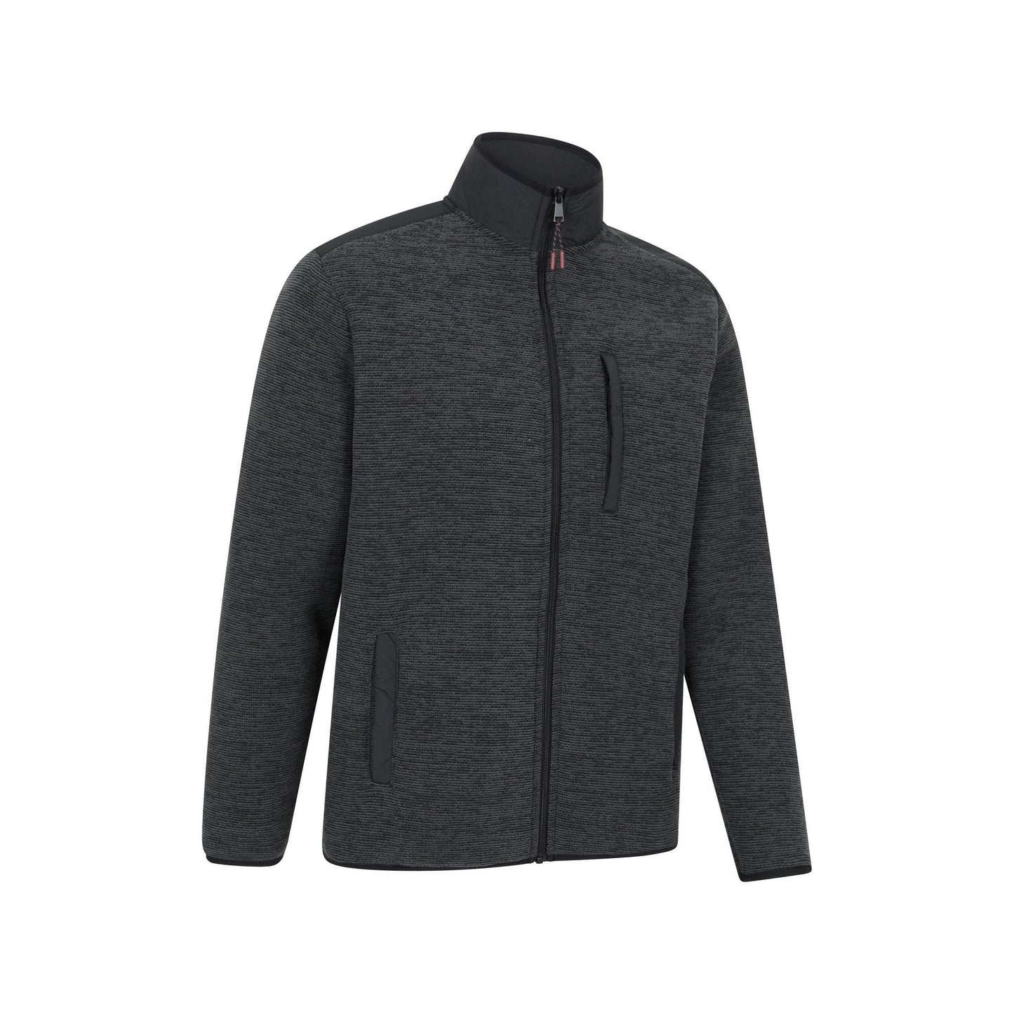 Charcoal - Side - Mountain Warehouse Mens Hayfield Faux Fur Lined Full Zip Fleece Top