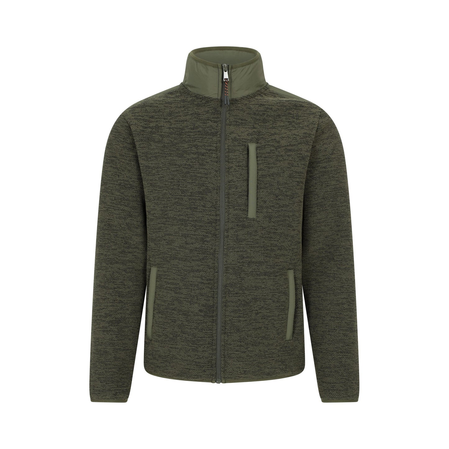 Khaki Green - Front - Mountain Warehouse Mens Hayfield Faux Fur Lined Full Zip Fleece Top