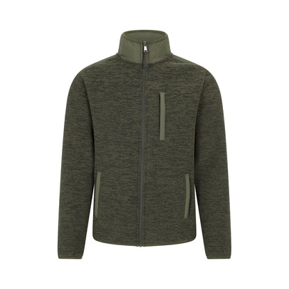 Khaki Green - Front - Mountain Warehouse Mens Hayfield Faux Fur Lined Full Zip Fleece Top