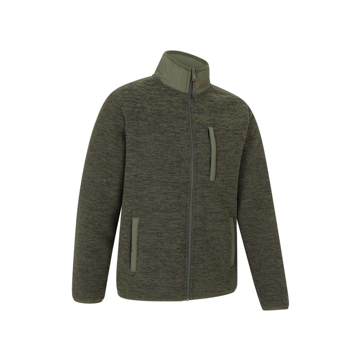 Khaki Green - Side - Mountain Warehouse Mens Hayfield Faux Fur Lined Full Zip Fleece Top