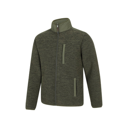 Khaki Green - Lifestyle - Mountain Warehouse Mens Hayfield Faux Fur Lined Full Zip Fleece Top