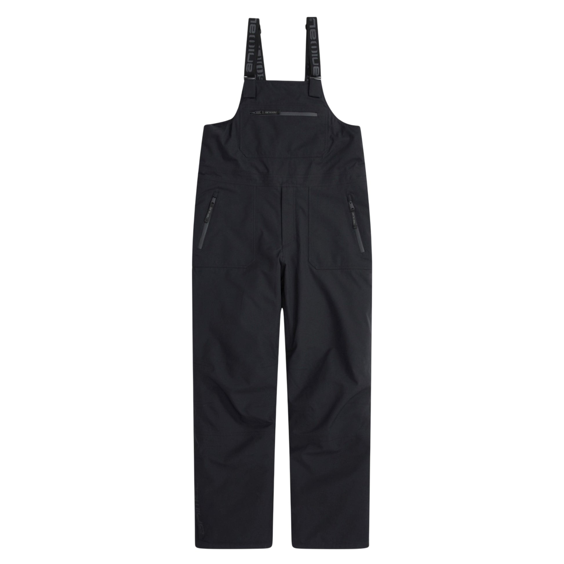 Black - Front - Animal Mens Powder Bib Front Ski Trousers