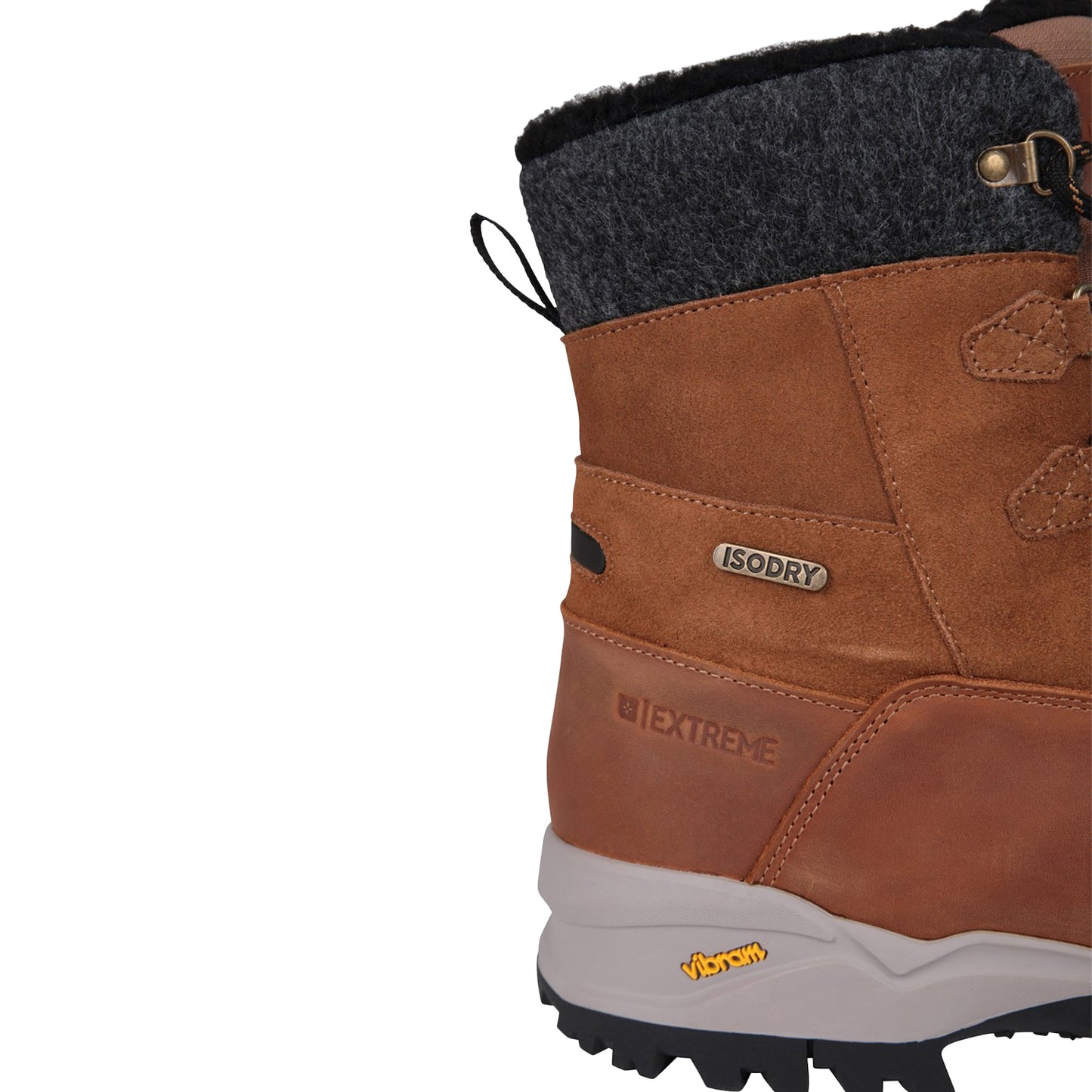 Tan - Close up - Mountain Warehouse Mens Tallin Leather Waterproof Thermal Snow Boots
