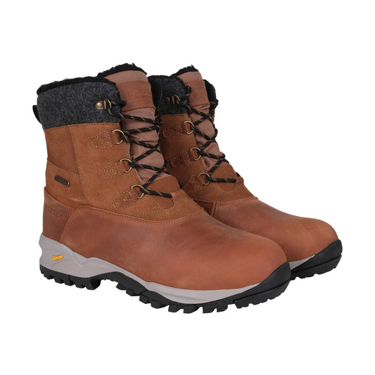 Tan - Front - Mountain Warehouse Mens Tallin Leather Waterproof Thermal Snow Boots