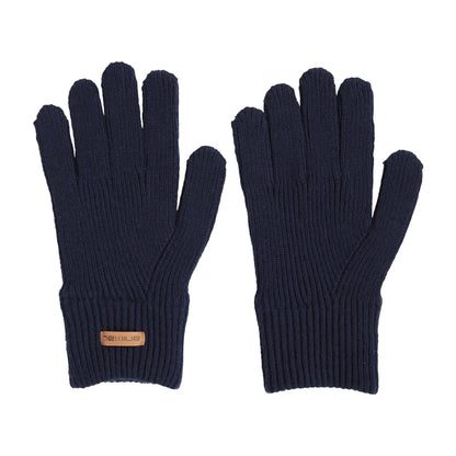 Navy - Side - Animal Unisex Adult Rowan Knitted Gloves